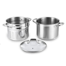 Load image into Gallery viewer, FRESHAIR™ RAPID BOIL 8 QT. STAINLESS STEEL MULTI-POT/STEAMER, TIME-AND-ENERGY SAVING COOKWARE FOR GAS STOVE