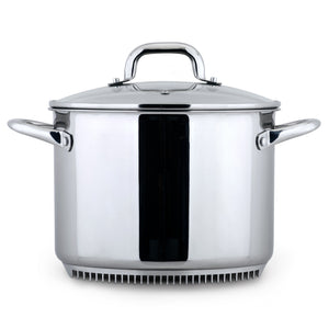 FRESHAIR™ 8 QT. STAINLESS STEEL STOCK POT, TIME-AND-ENERGY SAVING COOKWARE FOR GAS STOVE