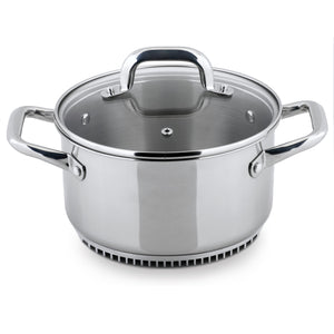 FRESHAIR™ RAPID BOIL 3.5 QT. STAINLESS STEEL CASSEROLE POT/DUTCH OVEN, TIME-AND-ENERGY SAVING COOKWARE FOR GAS STOVE