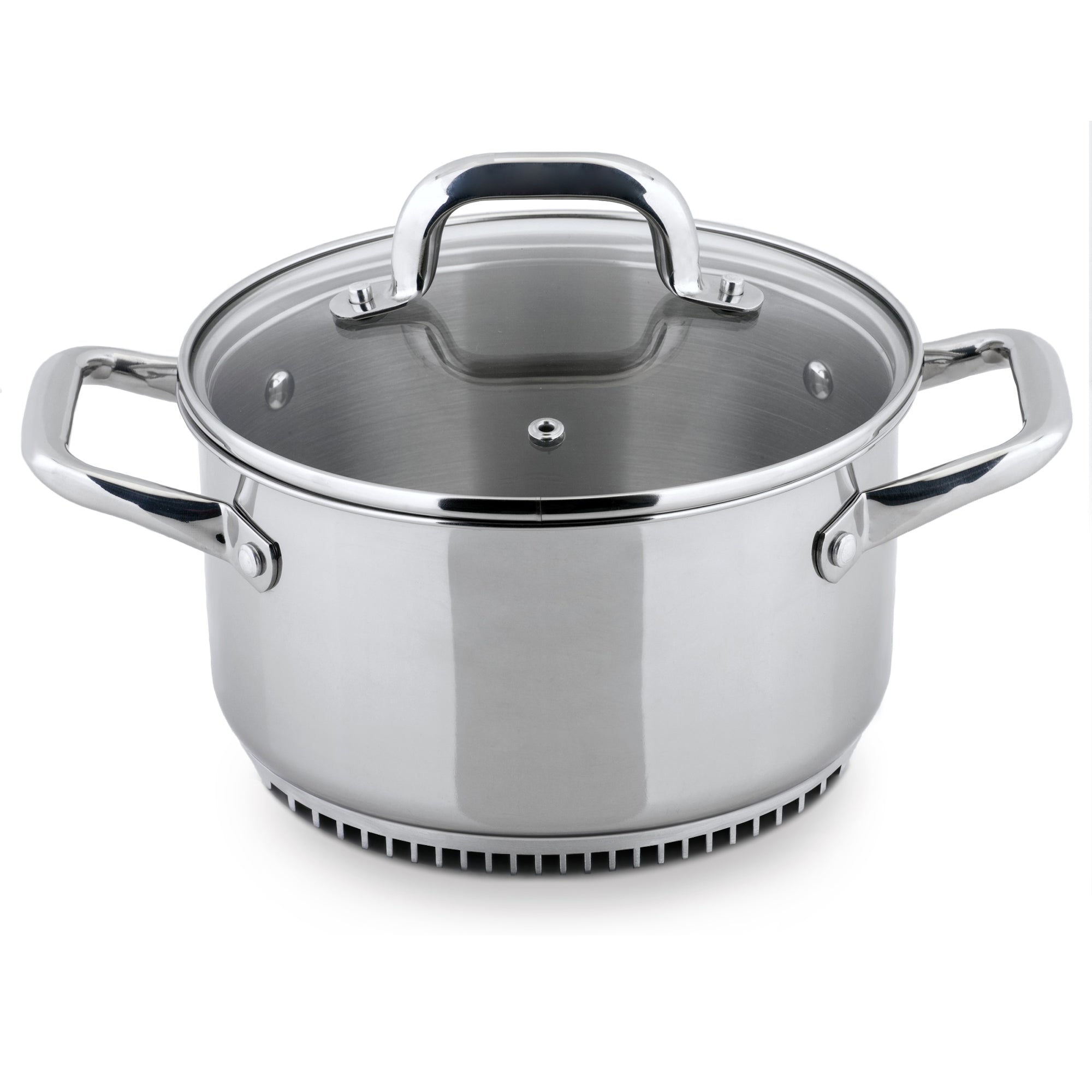Millvado Stainless Steel Casserole Pot, Small Steel Dutch Oven , Medium  Boiling Pot for Soup, Spaghetti, Braising , 3.5 Quart Induction Cooking Pot  